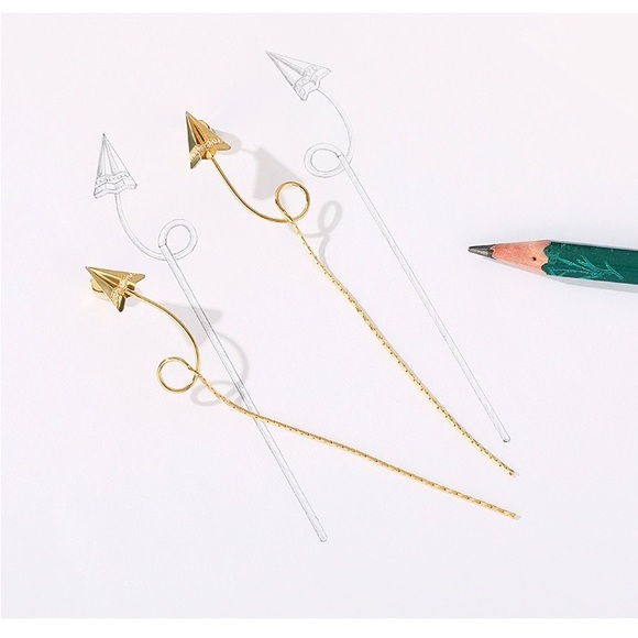Paper plane earrings - Picture 8 of 10